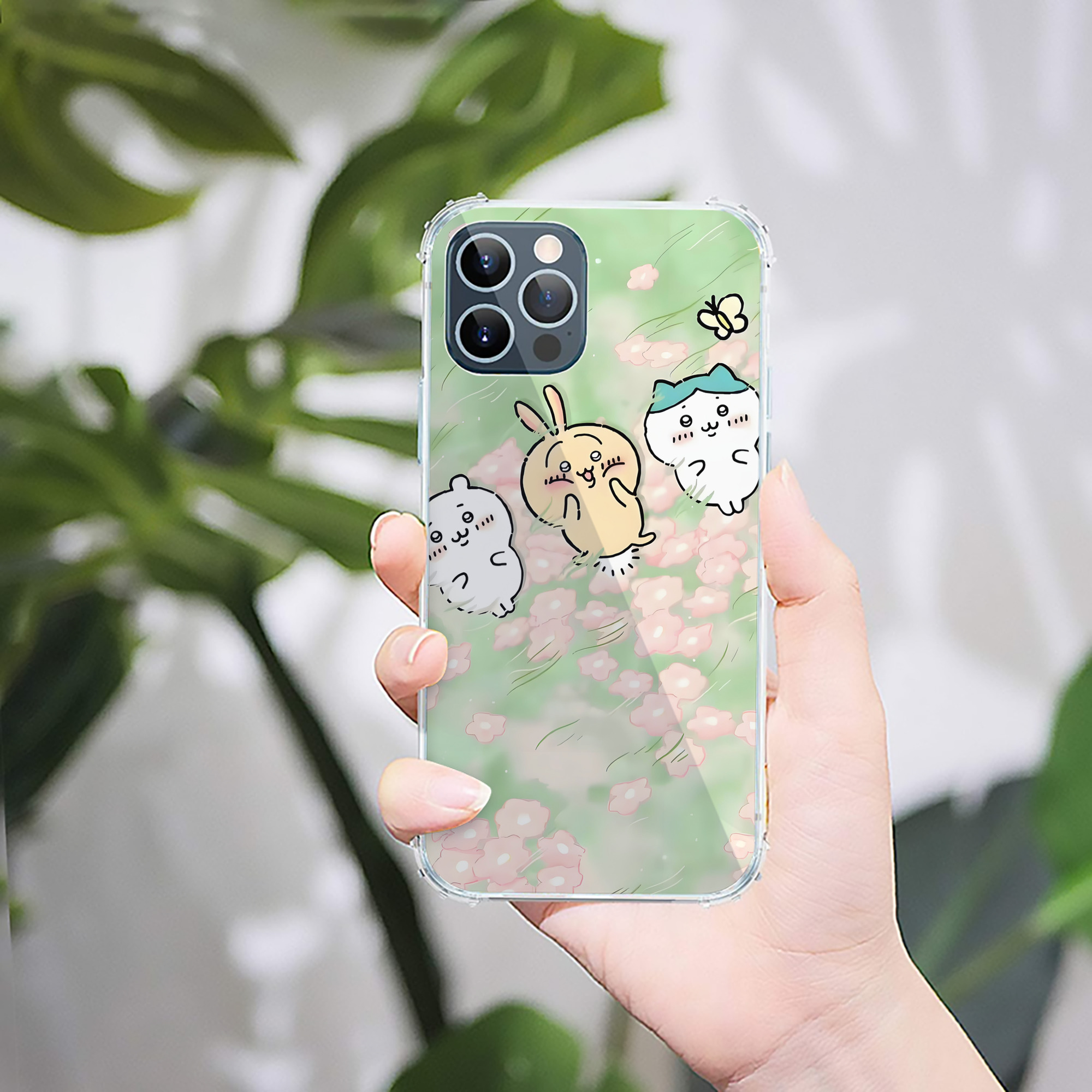 （画像用） ちいかわ Chii-kawa 【iPhone 12シリーズ対応】透明スマホケース（クリアソフトケース）